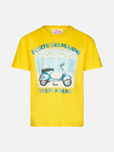 Boy cotton t-shirt with Forte dei Marmi Vespa print | VESPA® SPECIAL EDITION