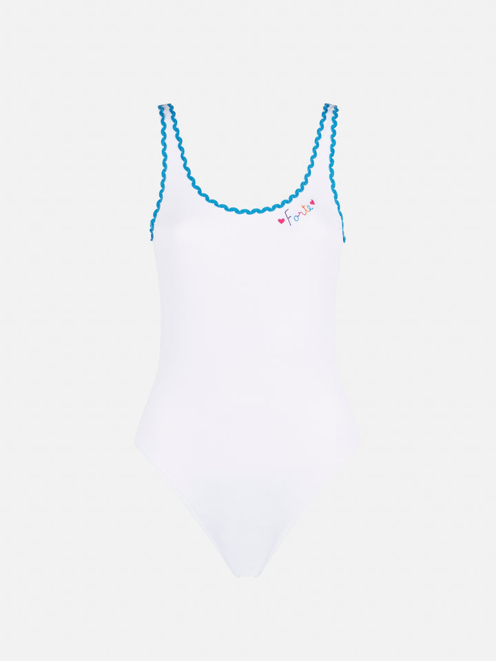 One piece swimsuit with Forte embroidery