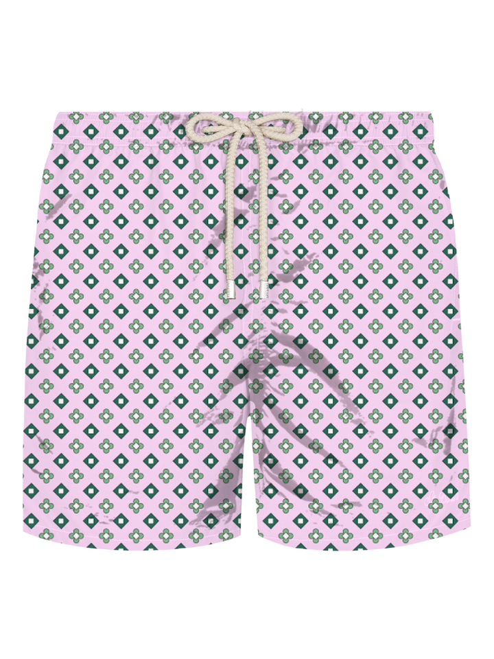 Comfort Light stretch swim shorts with micro tie print