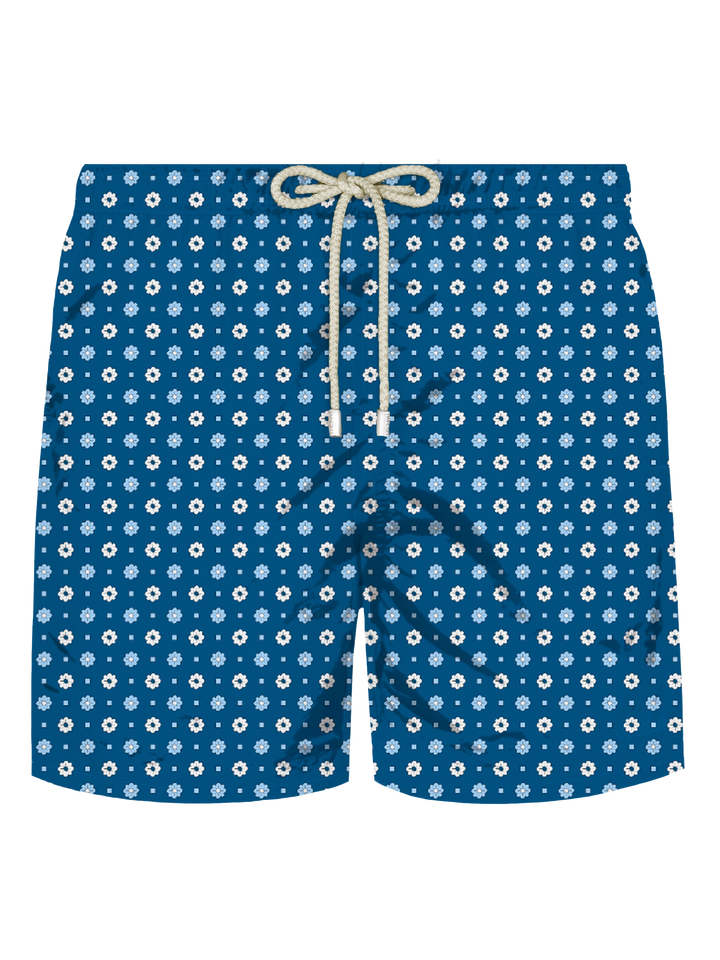 Comfort Light stretch swim shorts with tie print