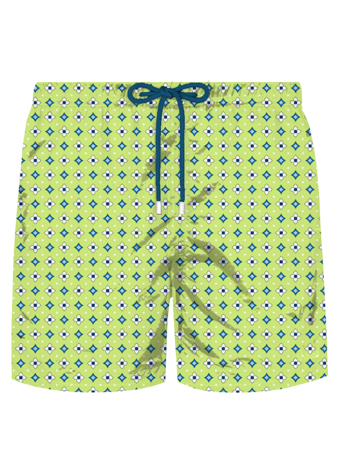 Comfort Light stretch swim shorts with tie print
