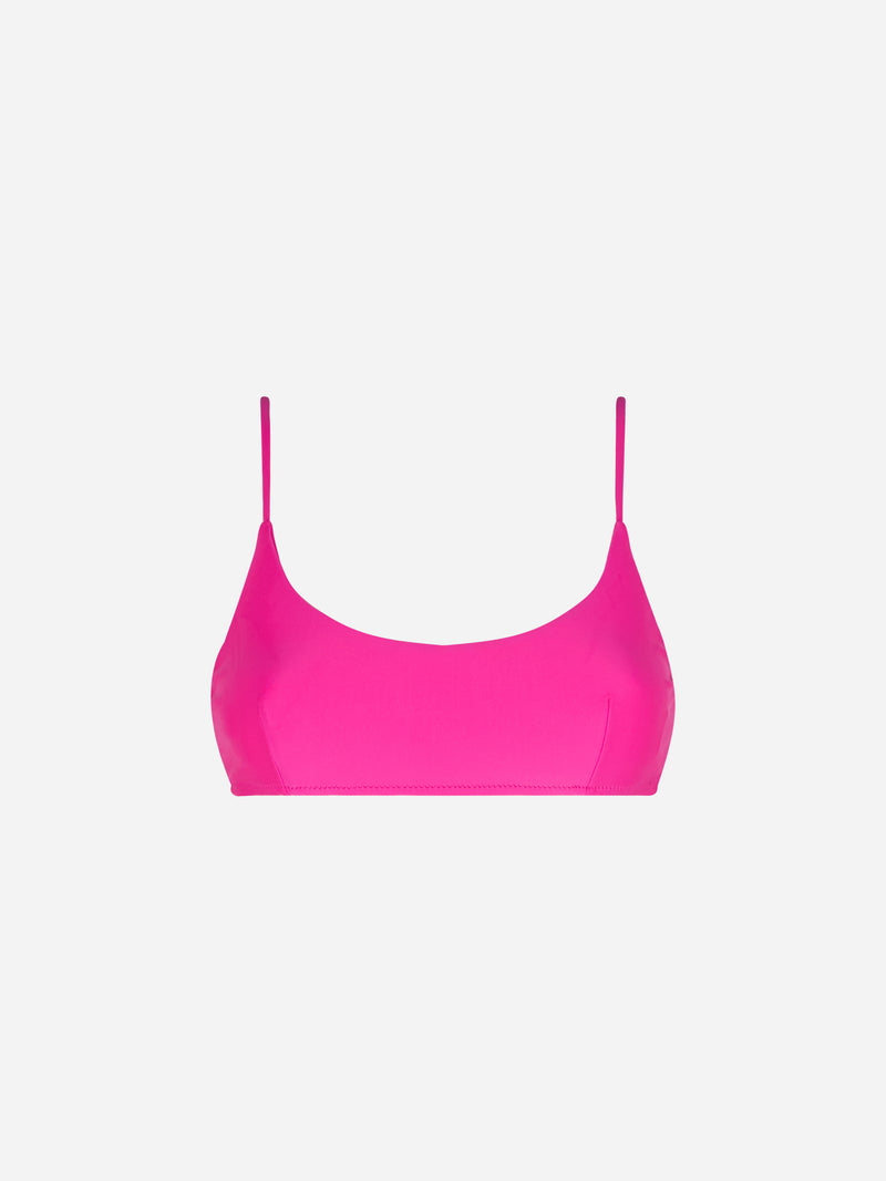 Fuchsiafarbener Bralette-Badeanzug für Damen