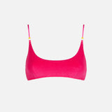 Woman fuchsia terry bralette swimsuit