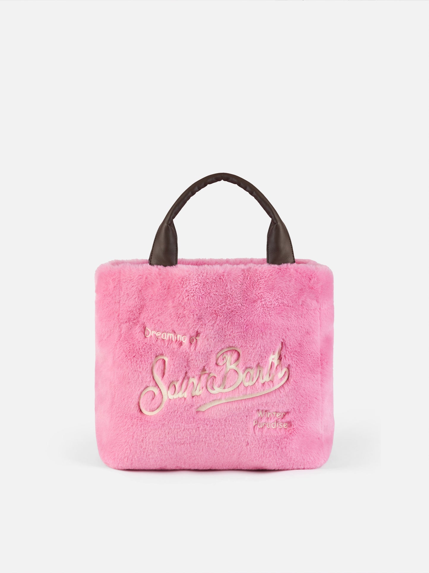 Pelzige, weiche Fuchsia-Handtasche von Colette mit Schultergurt