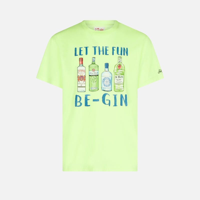 T-shirt da uomo in cotone con stampa Let the Fun Be-Gin