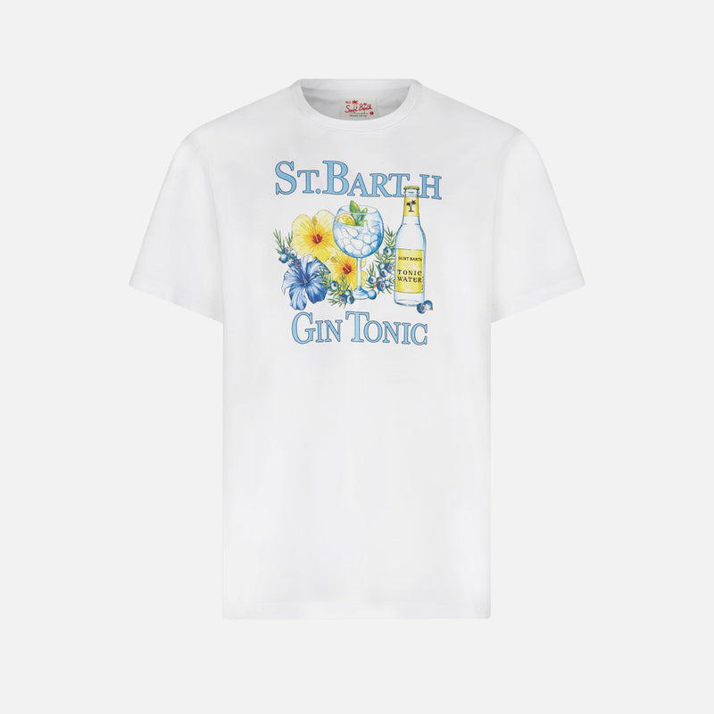 T-shirt da uomo in cotone con stampa St.Barth Gin Tonic