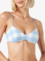 Bralette a quadretti celeste