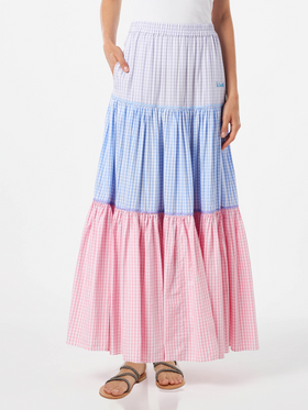 Baumwollrock mit Gingham-Print