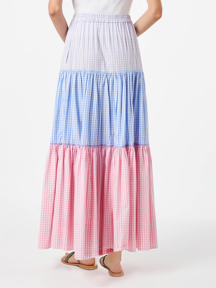 Baumwollrock mit Gingham-Print