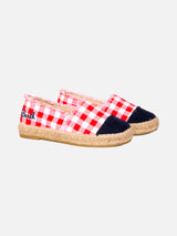 Espadrillas aus Gingham-Canvas mit Stickerei