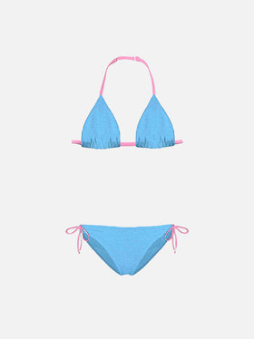 Hellblauer Triangel-Bikini für Mädchen