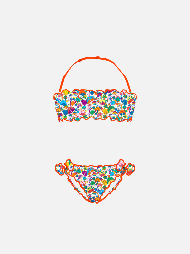 Bandeau-Bikini für Mädchen mit Liberty-Print | Hergestellt aus Liberty-Stoff