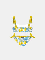 Mädchen-Top-Bikini mit Barock-Print