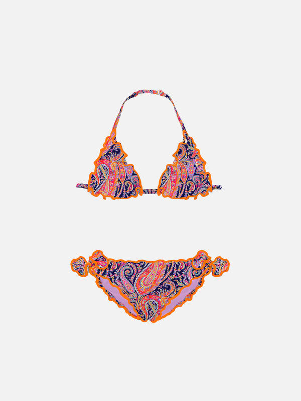 Mädchen-Triangel-Bikini mit Liberty-Print | Hergestellt aus Liberty-Stoff