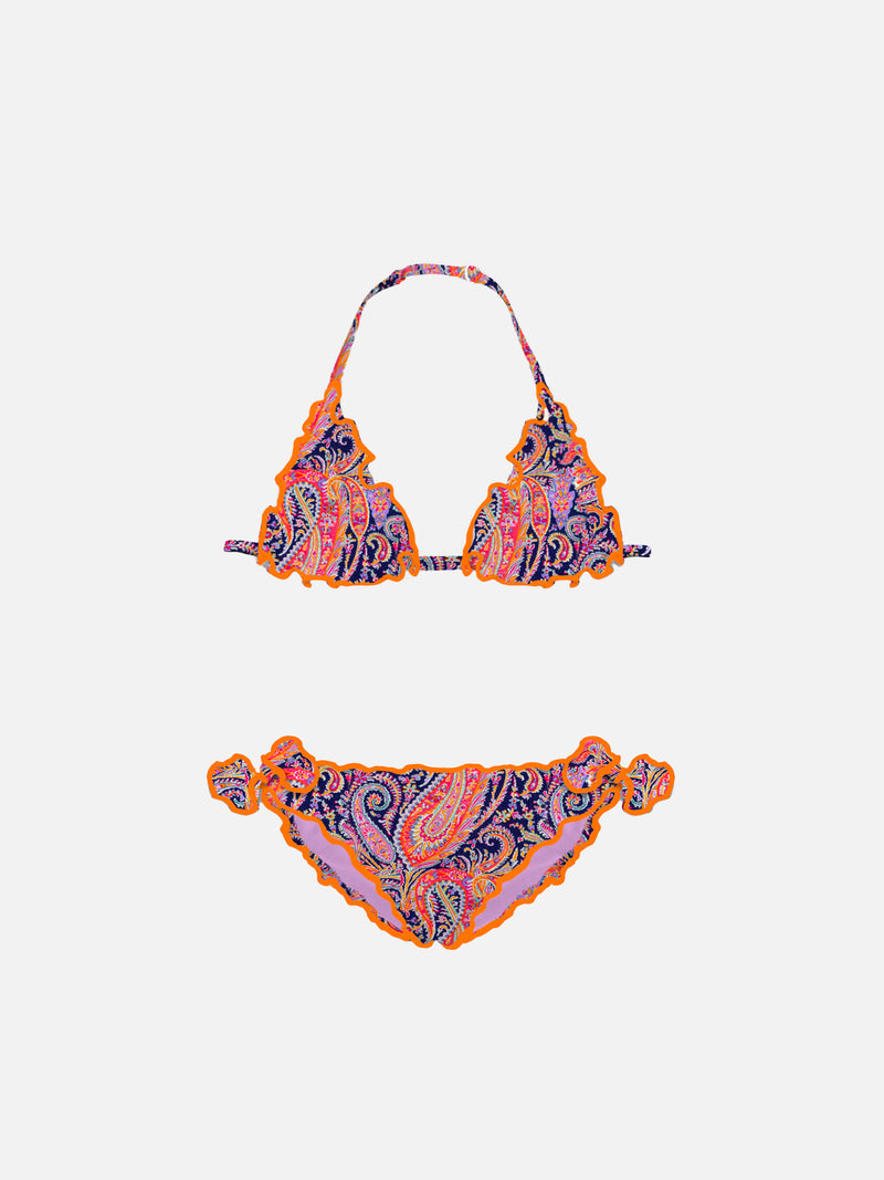 Bikini da bambina a triangolo con stampa Liberty | EDIZIONE SPECIALE LIBERTY