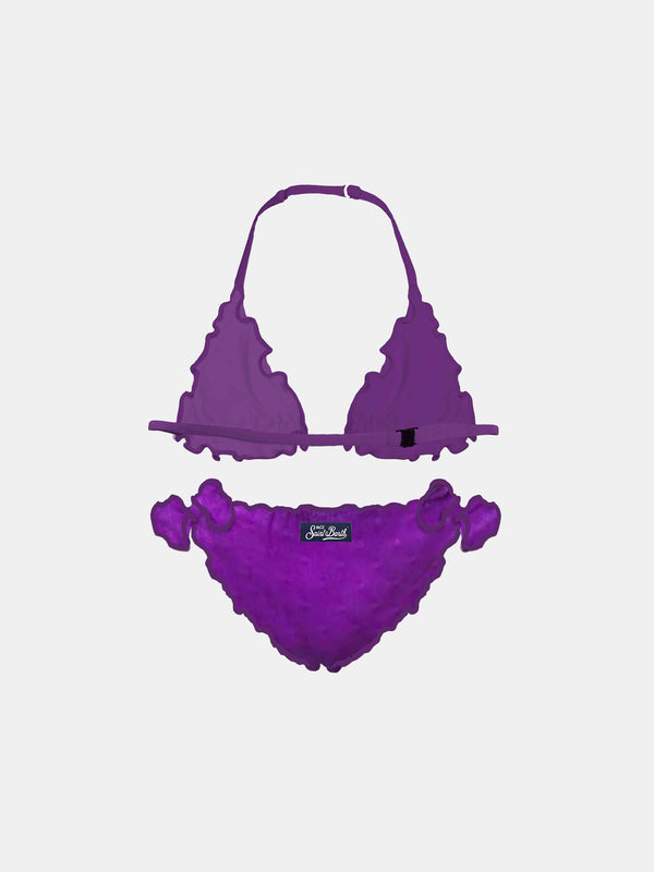 Bikini da bambina a triangolo viola 