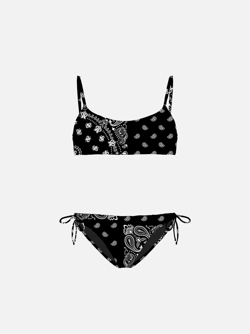 Mädchen-Bralette-Bikini mit Bandana-Print