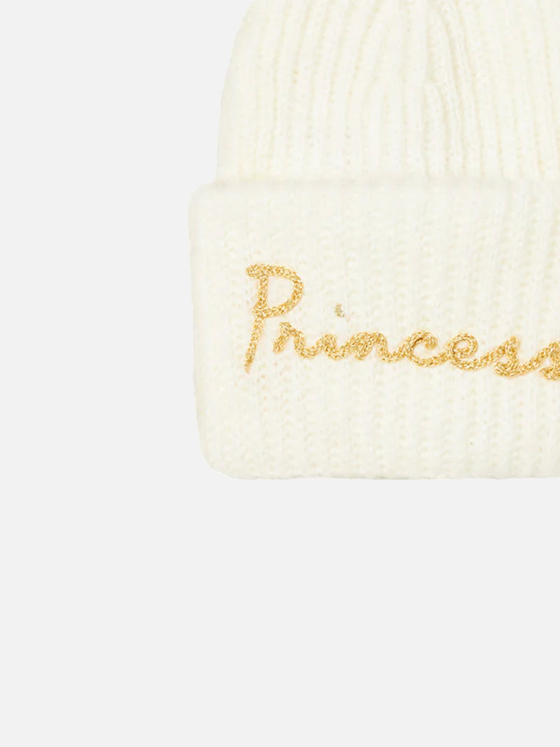 Girl brushed and ultra soft beanie with Princess embroidery