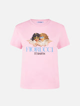 T-shirt girocollo da bambina in jersey di cotone Elly con stampa Fiorucci Angels | EDIZIONE SPECIALE FIORUCCI