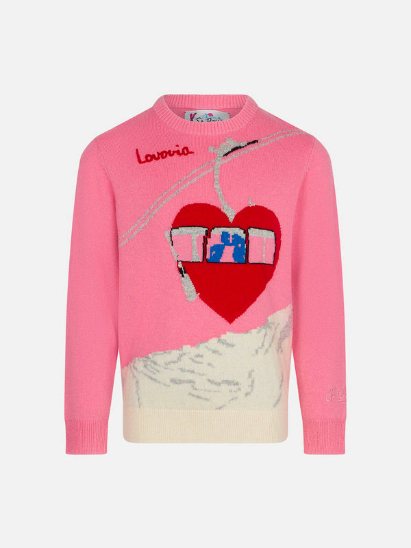 Maglia da bambina girocollo con stampa love