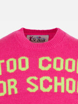 Rundhalspullover für Mädchen mit „Too Cool for School“-Aufdruck