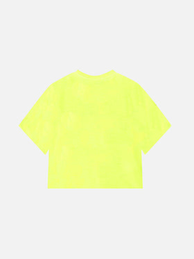 Neongelbes Crop-T-Shirt für Mädchen