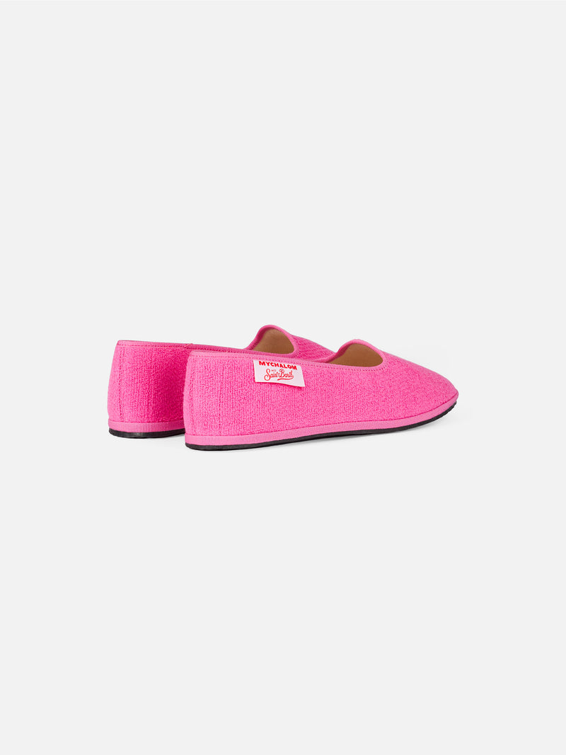 Girl pink terry slipper loafer | MY CHALOM SPECIAL EDITION