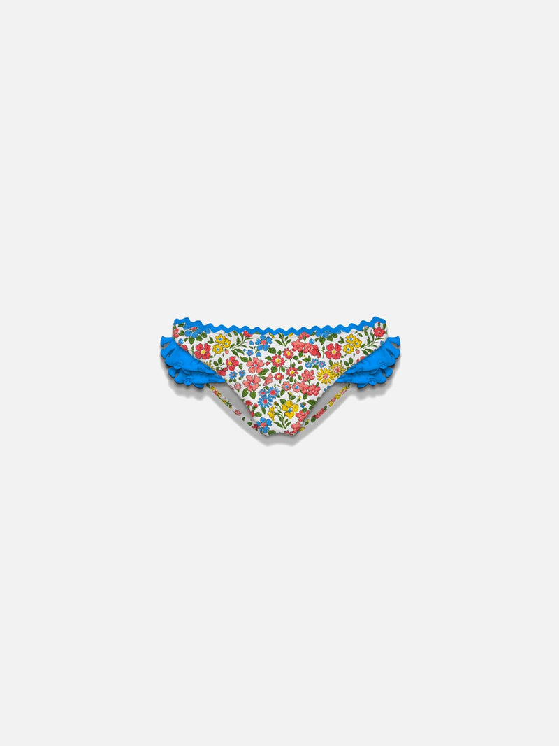 Slip da bagno da bambina con volant stampa fiori | EDIZIONE SPECIALE LIBERTY