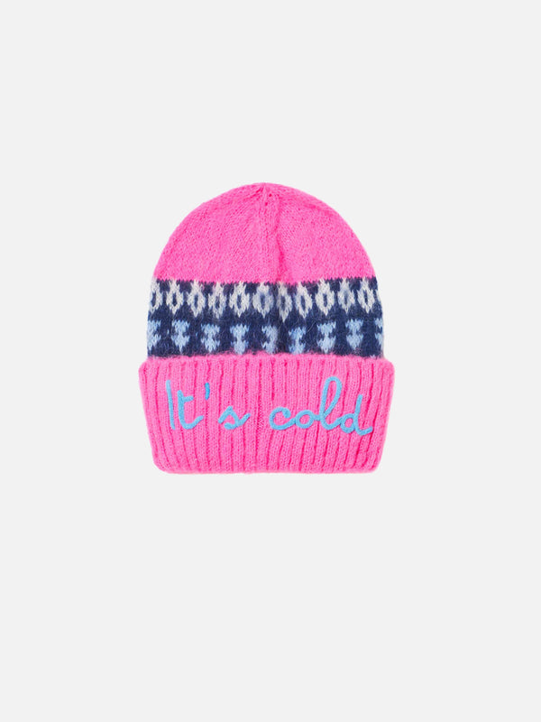 Girl soft beanie with nordic jacquard