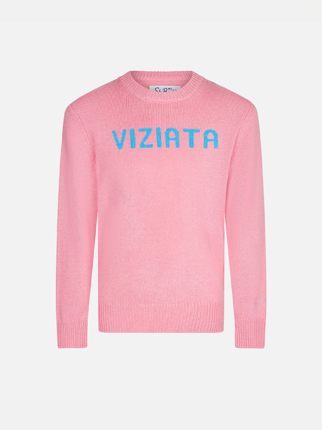 Rosafarbener Mädchenpullover mit Viziata-Aufdruck