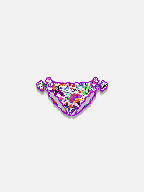 Girl swim briefs with flowers print