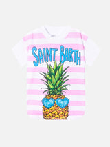 T-shirt da bambina con stampa ananas