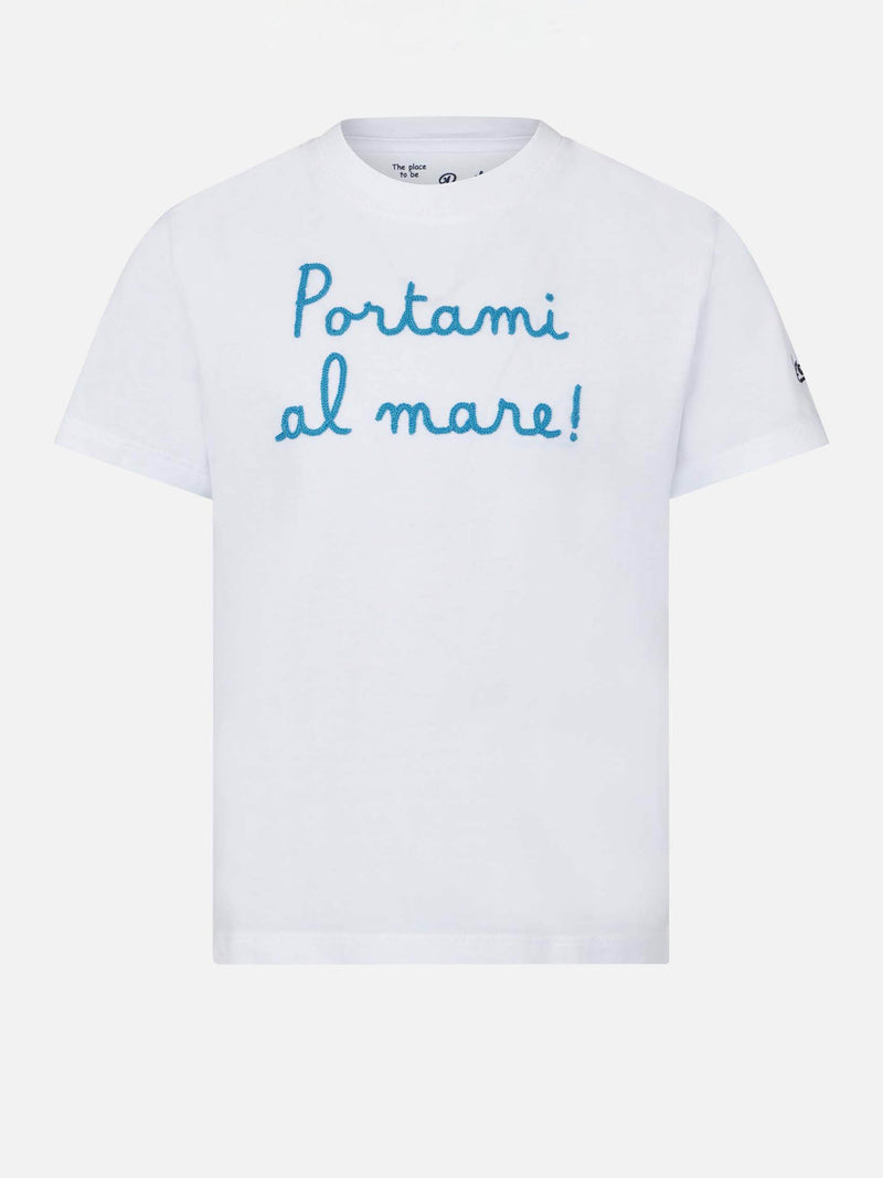 T-shirt da bambina con scritta Portami al mare! 