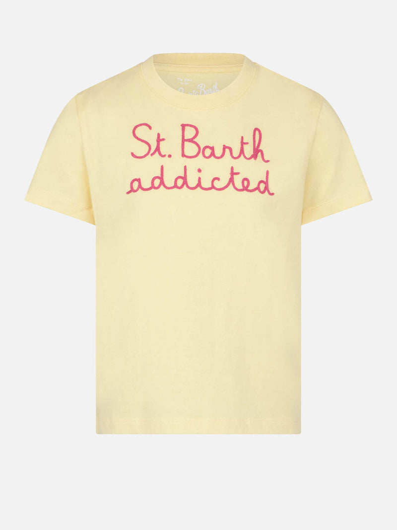 Girl t-shirt with St.Barth addicted embroidery