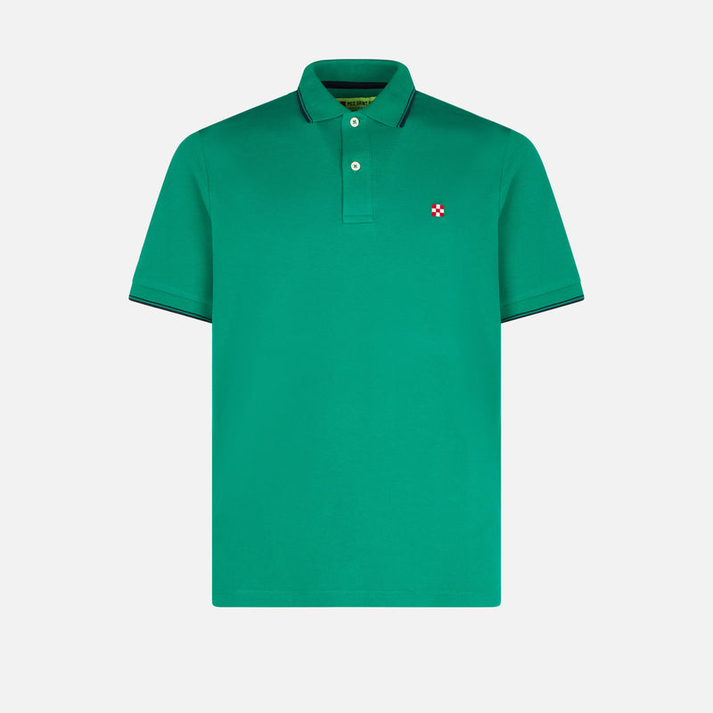 Grünes Poloshirt mit St. Barth-Karologo