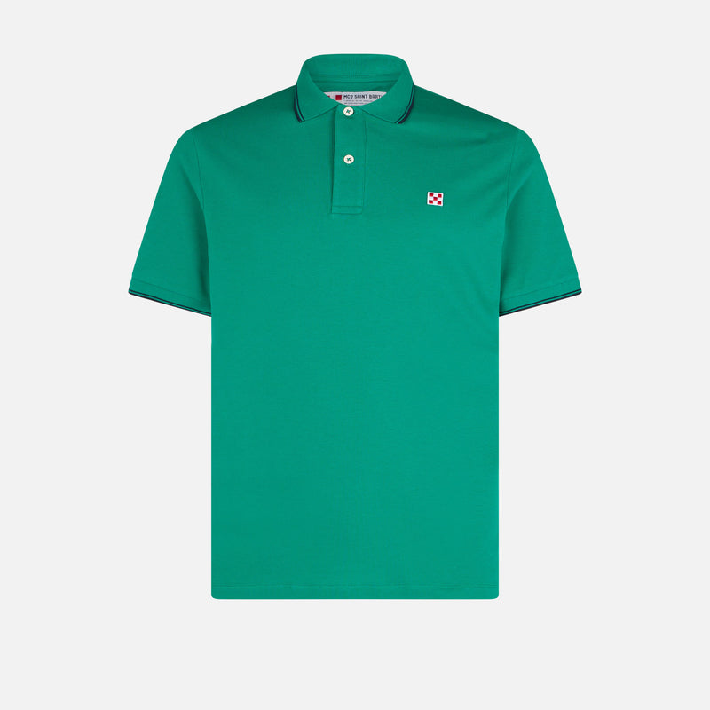 Polo piquet verde con logo St. Barth