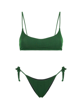 Grüner Bralette-Bikini für Damen