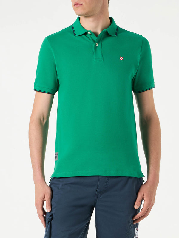 Grünes Poloshirt mit St. Barth-Karologo