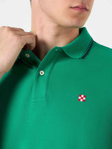 Grünes Poloshirt mit St. Barth-Karologo