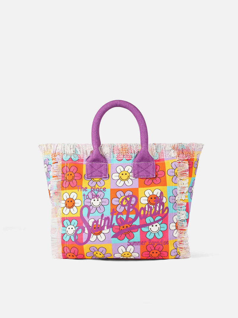 Colette-Canvas-Handtasche mit lächelndem Gänseblümchen-Print