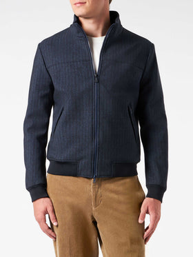 Man mid-weight herringbone bomber jacket Traveler