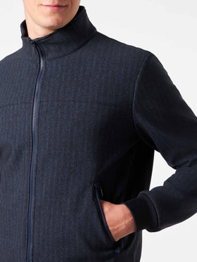 Man mid-weight herringbone bomber jacket Traveler