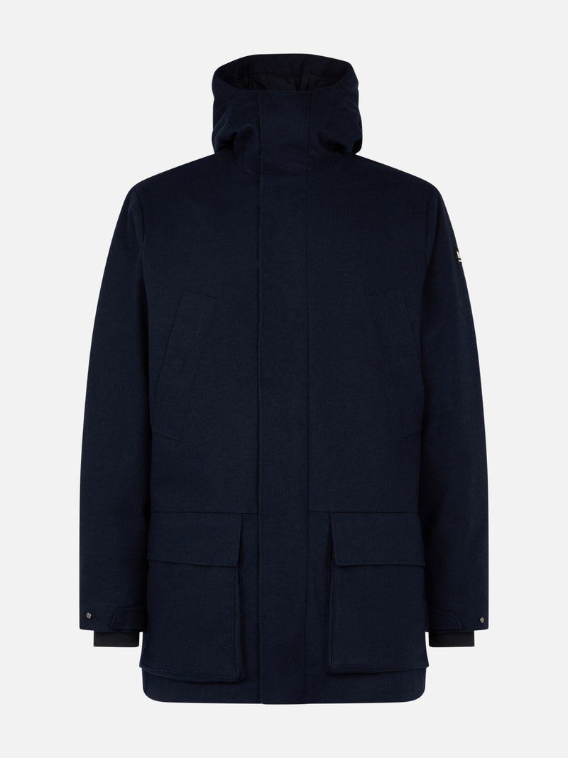 Herren-Parka mit Kapuze in Blau