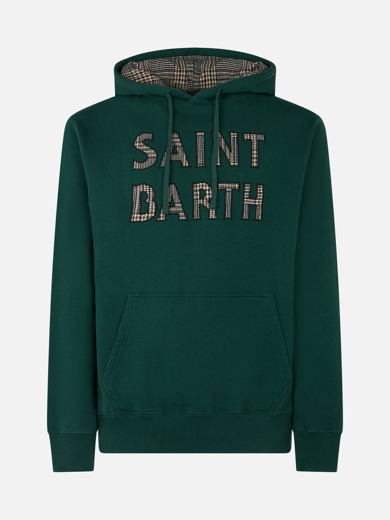 Man green hoodie with Saint Barth patch