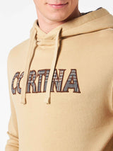 Herren-Kapuzenpullover in Beige mit Cortina-Aufnäher