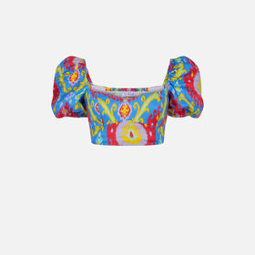 Crop top with ikat print