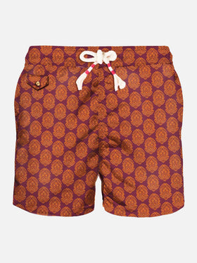 Light fabric man swim shorts Indian print - MC2 Saint Barth