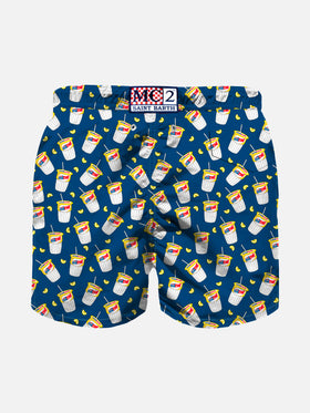 Lightweight fabric swimshorts with Estathè print | ESTATHE' SPECIAL EDITION