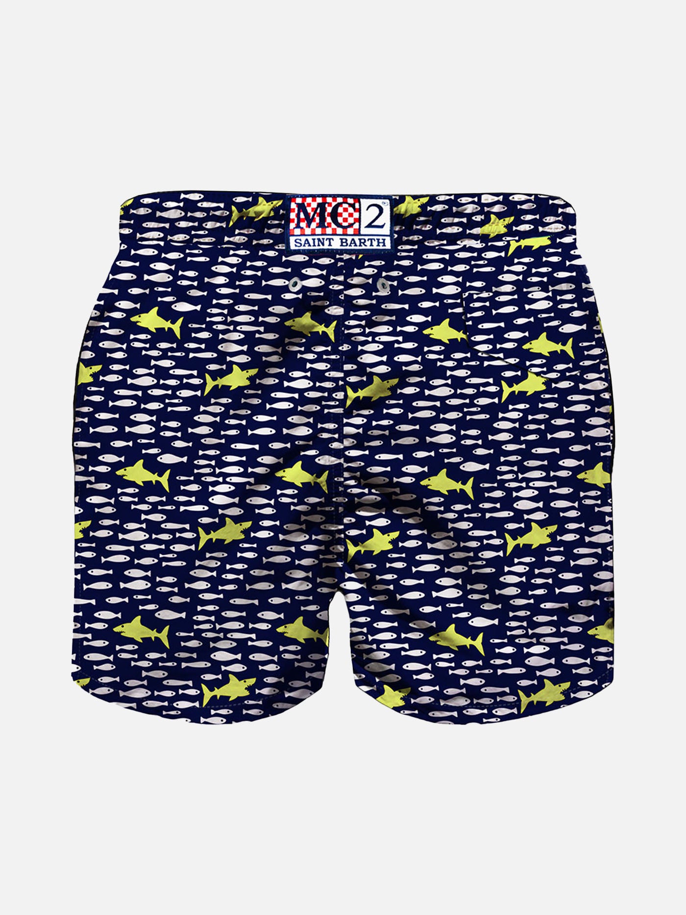 Boy swim shorts with sharks and fishes print - MC2 Saint Barth