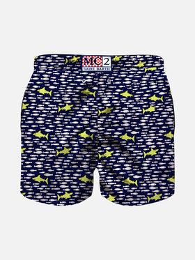 Boy swim shorts with sharks and fishes print - MC2 Saint Barth